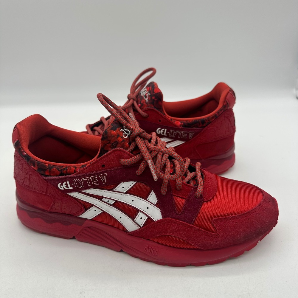 Asics H504K Mens Size 10 Red White GEL-LYTE V Romance Lifestyle Running Sneakers